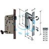 SERRATURA A BUSSOLA PATENT RIDOTTA DA INFILARE BORDO QUADRO BRONZATO - mm.35 (48042035+C)