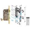 SERRATURA A BUSSOLA PATENT RIDOTTA DA INFILARE BORDO QUADRO OTTONATO - mm.60 (48042060HC)