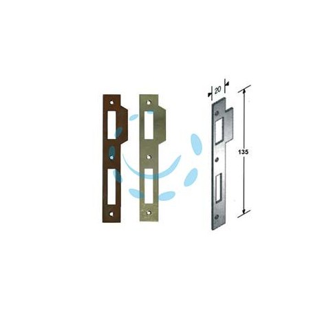 CONTROPIASTRA PER SERRATURA A BUSSOLA PATENT RIDOTTA BORDO QUADRO - acciaio ottonato