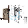 SERRATURA A BUSSOLA PATENT RIDOTTA DA INFILARE BORDO TONDO BRONZATO - mm.40 (48042040+E)