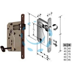 SERRATURA A BUSSOLA PATENT RIDOTTA DA INFILARE BORDO TONDO BRONZATO - mm.50 (48042050+E)