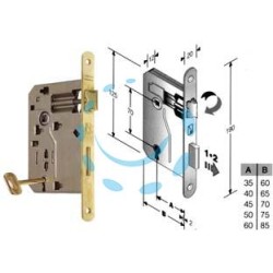 SERRATURA A BUSSOLA PATENT RIDOTTA DA INFILARE BORDO TONDO OTTONATO - mm.50 (480420501E)