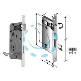 SERRATURA A BUSSOLA PATENT RIDOTTA DA INFILARE BORDO QUADRO CROMATO - mm.50 (480400504C)