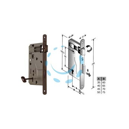 SERRATURA A BUSSOLA PATENT DA INFILARE BORDO TONDO BRONZATO - mm.35 (48040035+E)