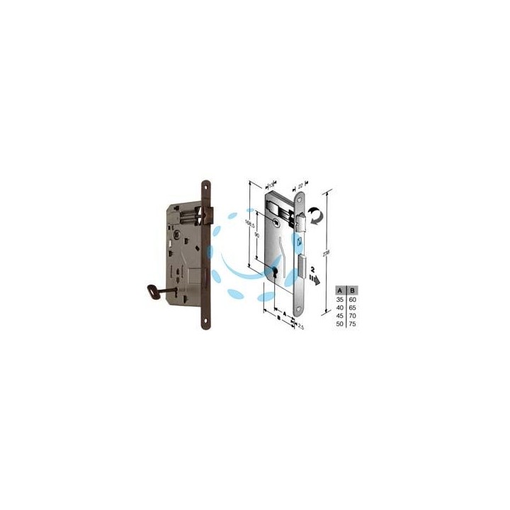 SERRATURA A BUSSOLA PATENT DA INFILARE BORDO TONDO BRONZATO - mm.50 (48040050+E)