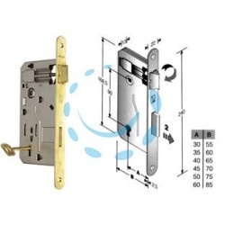 SERRATURA A BUSSOLA PATENT DA INFILARE BORDO TONDO OTTONATO - mm.30 (48040030IE)