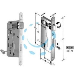 SERRATURA A BUSSOLA PATENT DA INFILARE BORDO TONDO CROMATO - mm.50 (480400504E)