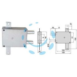 DEVIATORE DOPPIO PERNO A PIASTRA 201/50 - DX (201/50/D)