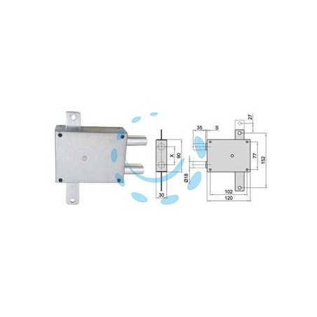 DEVIATORE DOPPIO PERNO A PIASTRA 201/50 - DX (201/50/D)