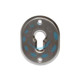 BOCCHETTA OVALE IN OTTONE CROMO SATINATO PER CILINDRI SAGOMATI 316L - mm.70x90h. spessore mm.4 (316L/CS)