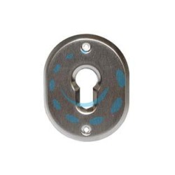 BOCCHETTA OVALE IN OTTONE CROMO SATINATO PER CILINDRI SAGOMATI 316L - mm.70x90h. spessore mm.4 (316L/CS)