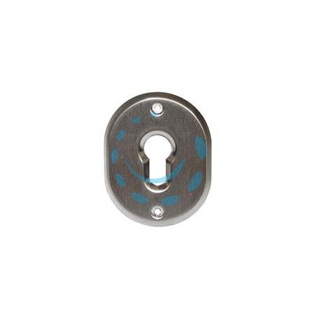 BOCCHETTA OVALE IN OTTONE CROMO SATINATO PER CILINDRI SAGOMATI 316L - mm.70x90h. spessore mm.4 (316L/CS)