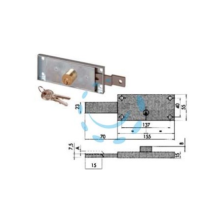 SERRATURA SERRANDA LATERALE CILINDRO FISSO TONDO 41525 - DX (41525781) 