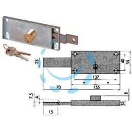 SERRATURA SERRANDA LATERALE CILINDRO FISSO TONDO 41525 - SX (41525782) 