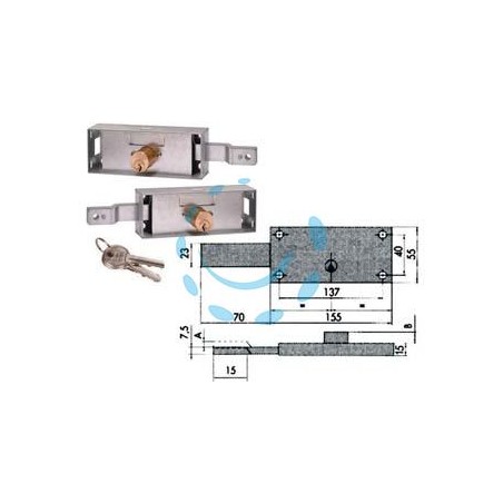 COPPIA SERRATURE SERRANDA LATERALE CILINDRO FISSO TONDO 41526 - DX-SX (41526780)