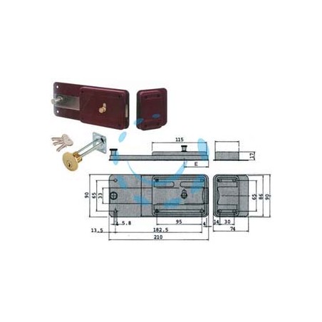 FERROGLIETTO APPLICARE CATENACCIO CILINDRO STACCATO 55051 - mm.50 (55051501)