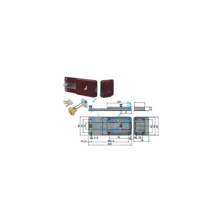 FERROGLIETTO APPLICARE CATENACCIO CILINDRO STACCATO 55051 - mm.50 (55051501)