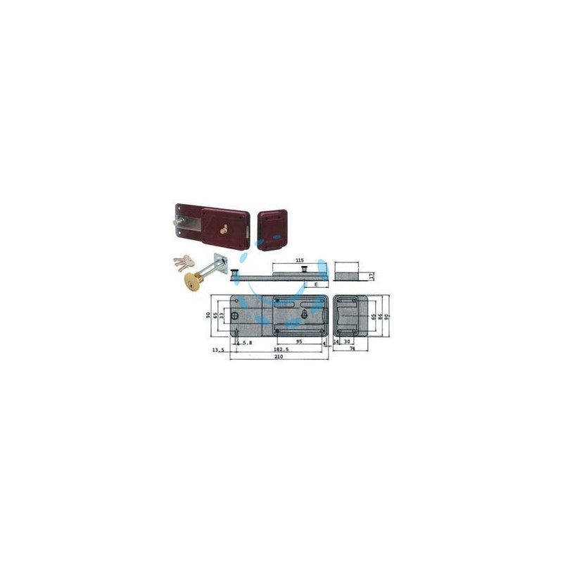 FERROGLIETTO APPLICARE CATENACCIO CILINDRO STACCATO 55051 - mm.60 (55051601)