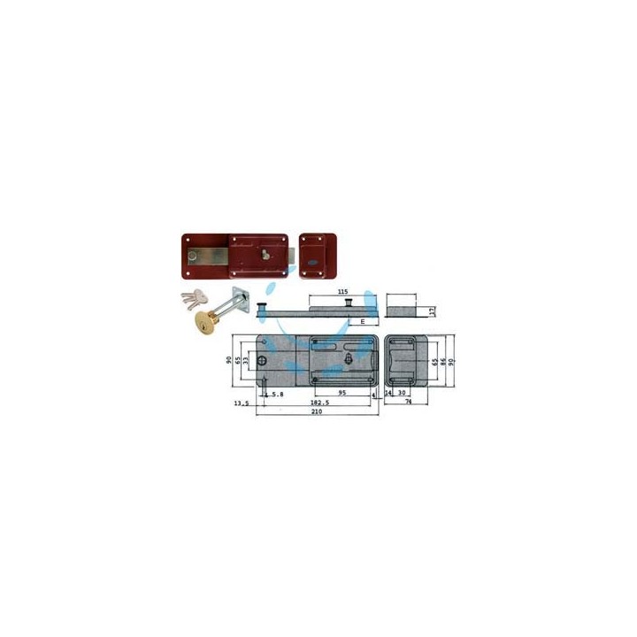 FERROGLIETTO APPLICARE CATENACCIO E SCROCCO CILINDRO STACCATO 55071 - mm.50 (55071501)