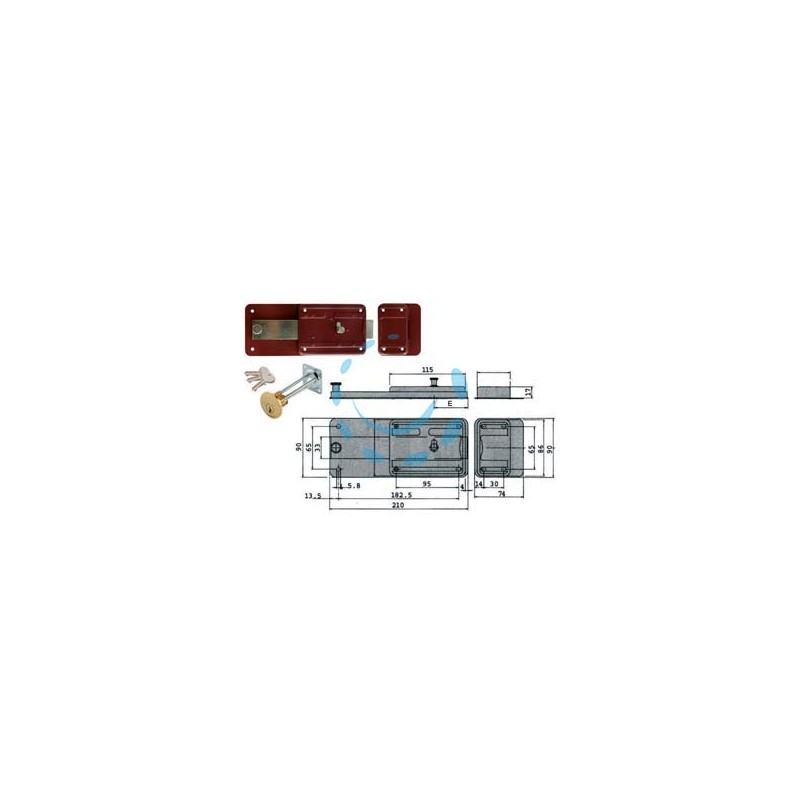 FERROGLIETTO APPLICARE CATENACCIO E SCROCCO CILINDRO STACCATO 55071 - mm.60 (55071601)
