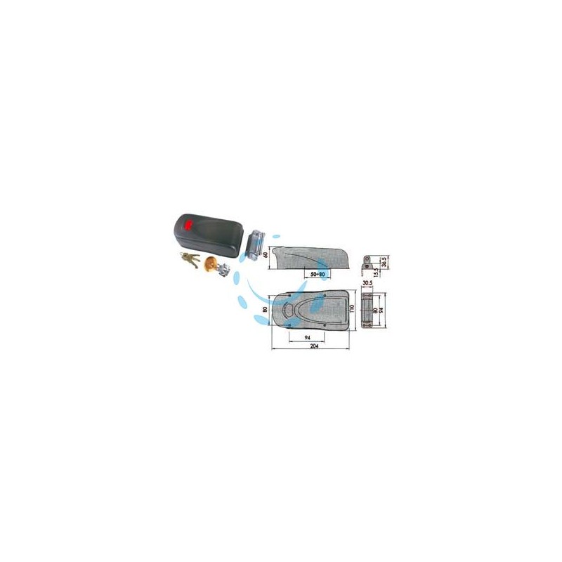 ELETTROSERRATURA APPLICARE PORTE IN LEGNO CON PULSANTE INTERNO 1A610 - mm.50/80 (1A610.00.0)