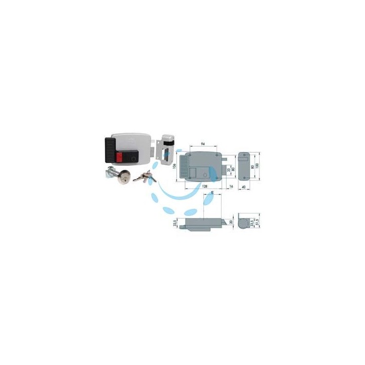 ELETTROSERRATURA APPLICARE PORTE IN LEGNO CON PULSANTE INTERNO 11610N7 - mm.70 DX (11610701N7)