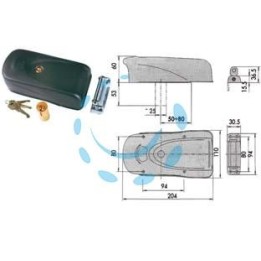 ELETTROSERRATURA APPLICARE PER PORTE IN FERRO 1A721 - mm.50/80 (1A721.00.0)