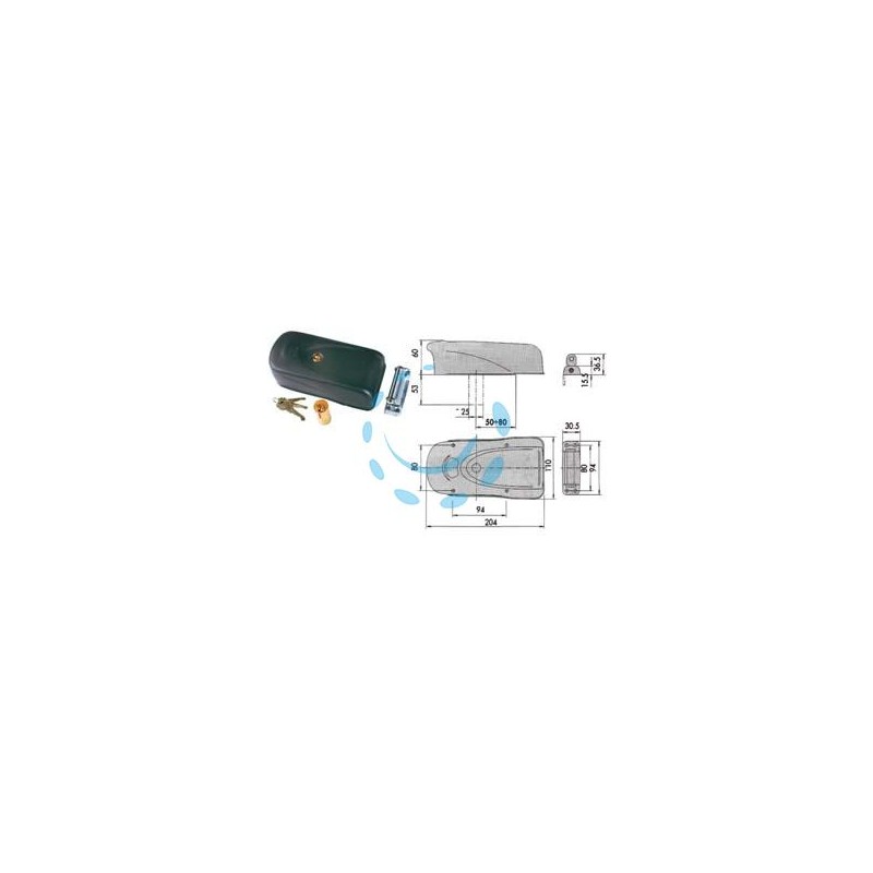 ELETTROSERRATURA APPLICARE PER PORTE IN FERRO 1A721 - mm.50/80 (1A721.00.0)
