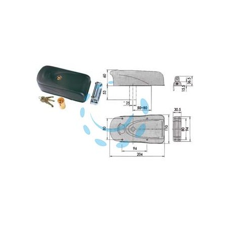 ELETTROSERRATURA APPLICARE PER PORTE IN FERRO 1A721 - mm.50/80 (1A721.00.0)