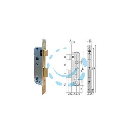 SERRATURA DA INFILARE A CILINDRO 1 MAND. BORDO QUADRO 5C012