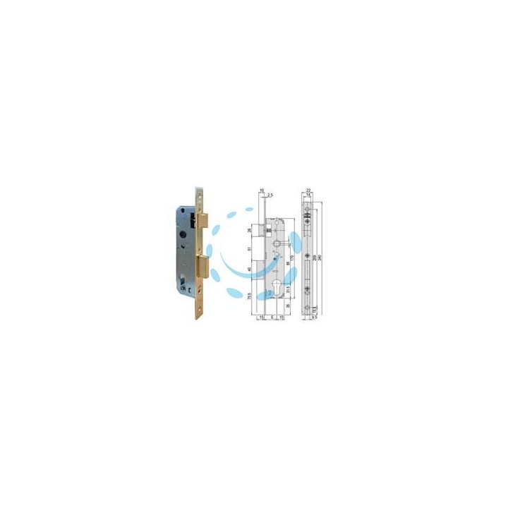 SERRATURA DA INFILARE A CILINDRO 1 MAND. BORDO QUADRO 5C012 - mm.30 (5C012300)