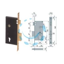 SERRATURA DA INFILARE A CILINDRO 2 MAND. BORDO QUADRO 5C110 - mm.40 (5C110400)