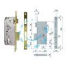 SERRATURA DA INFILARE PER PORTE IN LEGNO LOGO BORDO QUADRO 5C611 - mm.60 (5C611600)