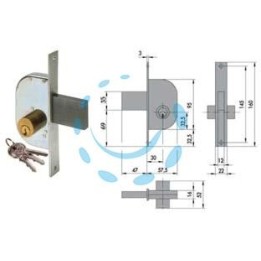 SERRATURA DA INFILARE PER CANCELLI SOLO SCROCCO 42110 - mm.30 (42110300)