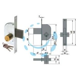SERRATURA DA INFILARE PER CANCELLI SOLO CATENACCIO 42120 - mm.30 (42120300)