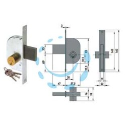 SERRATURA DA INFILARE PER CANCELLI SOLO CATENACCIO 42120 - mm.30 (42120300)