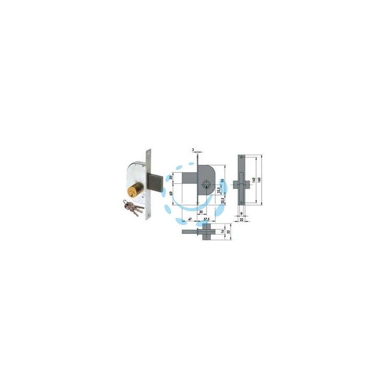 SERRATURA DA INFILARE PER CANCELLI SOLO CATENACCIO 42120 - mm.30 (42120300)