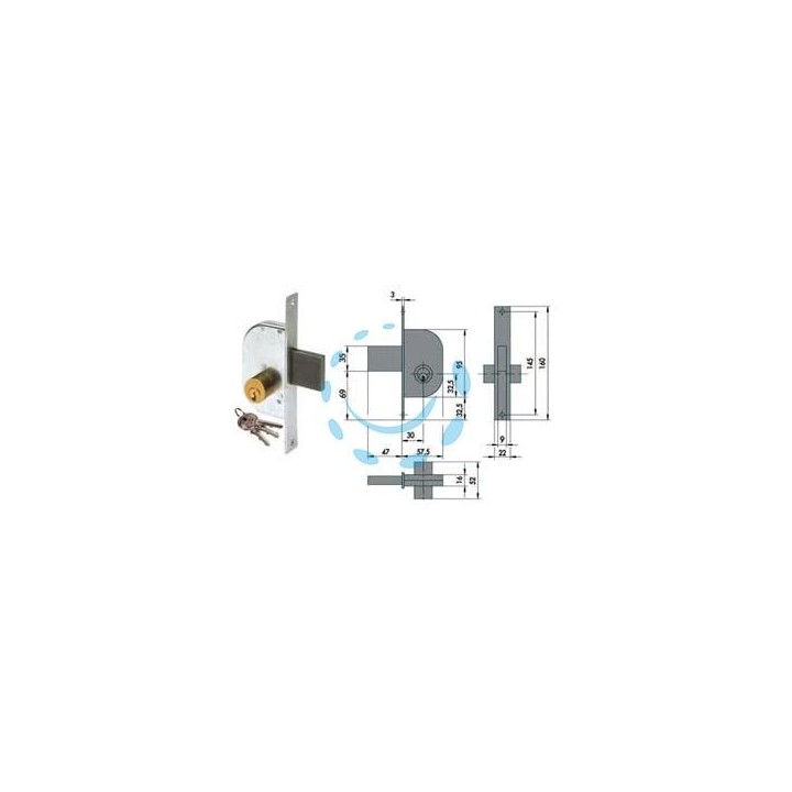 SERRATURA DA INFILARE PER CANCELLI SOLO CATENACCIO 42120 - mm.30 (42120300)