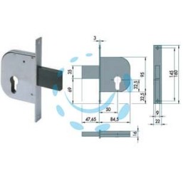SERRATURA DA INFILARE PER CANCELLI SOLO CATENACCIO 42022 - mm.50 (42022500)
