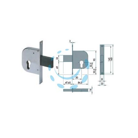 SERRATURA DA INFILARE PER CANCELLI SOLO CATENACCIO 42022 - mm.50 (42022500)