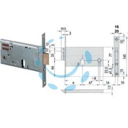 ELETTROSERRATURA DA INFILARE PER FASCE MM.77 H 14450 14451 - mm.70 (14451700) frontale mm.20