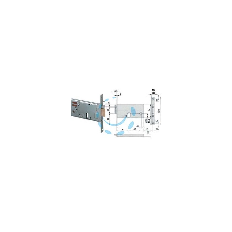 ELETTROSERRATURA DA INFILARE PER FASCE MM.77 H 14450 14451 - mm.80 (14451800) frontale mm.20