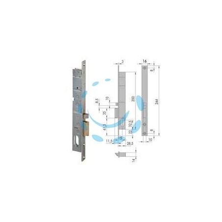 ELETTROSERRATURA DA INFILARE PER MONTANTI 14020 - mm.15 DX (14020151)