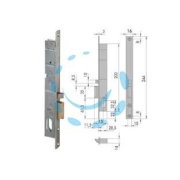 ELETTROSERRATURA DA INFILARE PER MONTANTI 14020 - mm.15 SX (14020152)