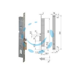 ELETTROSERRATURA DA INFILARE PER MONTANTI 14020 - mm.15 SX (14020152)