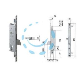 SERRATURA TRIPLICE DA INFILARE PER MONTANTI SOLO CATENACCIO 46220 - mm.25 (46220250)