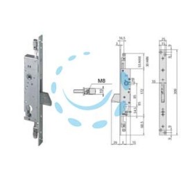 SERRATURA TRIPLICE INFILARE PER MONTANTI SOLO CATEN. 46800 (EX46300) - mm.25 (46800250)