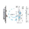SERRATURA TRIPLICE DA INFILARE PER MONTANTI CON CATEN. E SCROCCO 46225 - mm.35 (46225350)