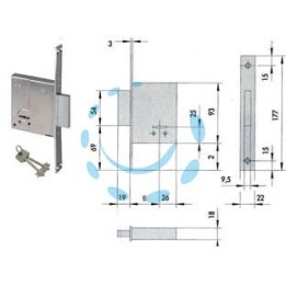 SERRATURA DA INFILARE DOPPIA MAPPA 57223 - mm.60 (57223600)