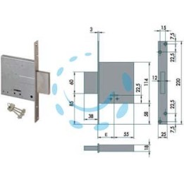 SERRATURA DA INFILARE DOPPIA MAPPA 57010 - mm.70 (57010700)